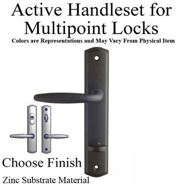 Active Keyed Handle Set 800C - for Multipoint Locks - Zinc Material - Choose Finish, 395220Z